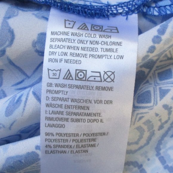 Susan Graver Regular Printed Stretch Woven 3/4-Sleeve Tunic S - Picture 9 of 10